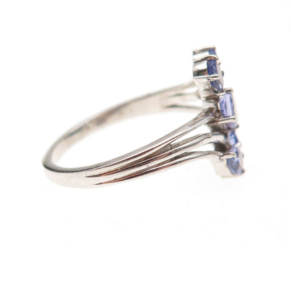 Chuck Clemency 925 Sterling Silver Real Tanzanite Bypass Ring Size 8