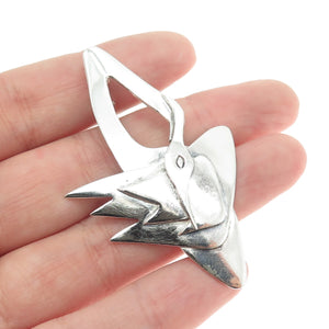 RISSE 925 Sterling Silver Vintage Swan Modernist Pin Brooch / Pendant