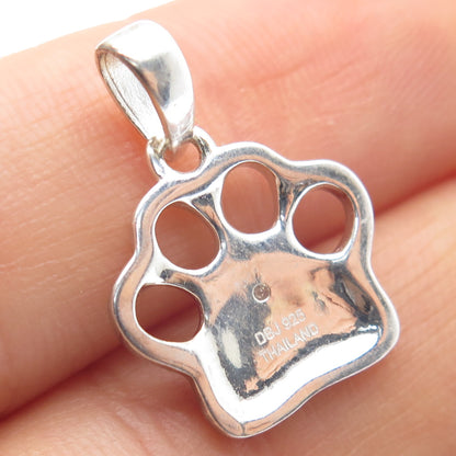 DBJ DEE BERKLE Sterling Silver Real Diamond Accent Dog Paw Mini Charm Pendant