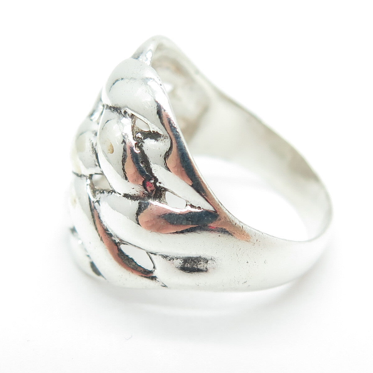 925 Sterling Silver Vintage Wicker Ring Size 8.75