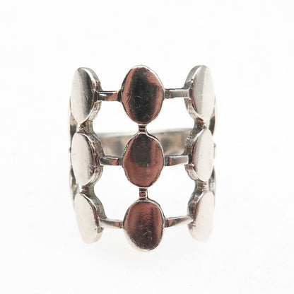 925 Sterling Silver Vintage Modernist Oxidized Ring Size 6.25