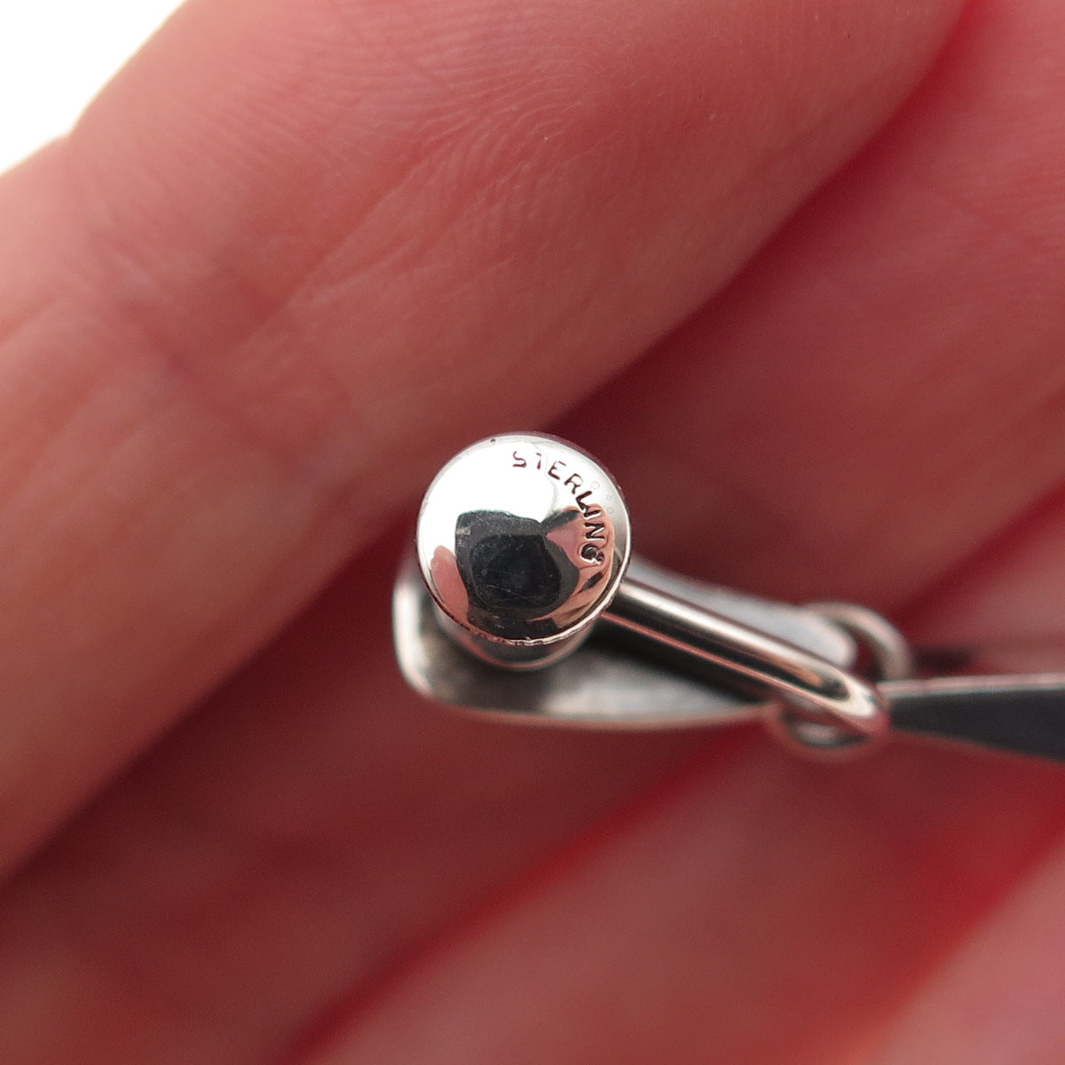 925 Sterling Silver Vintage Real Pearl Modernist Oxidized Screw Back Earrings