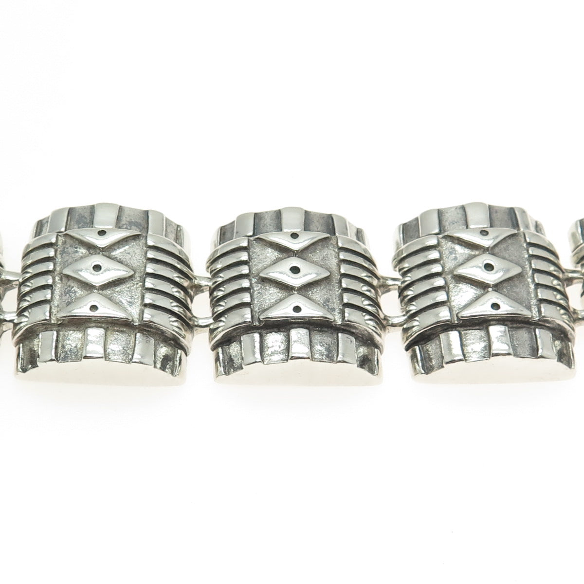 LISA JENKS 925 Sterling Silver Vintage Modenrist Solid 118.1g Bracelet 6.25"