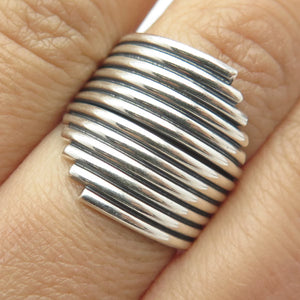 925 Sterling Silver Vintage Wire Wrapped Ring Size 7.5