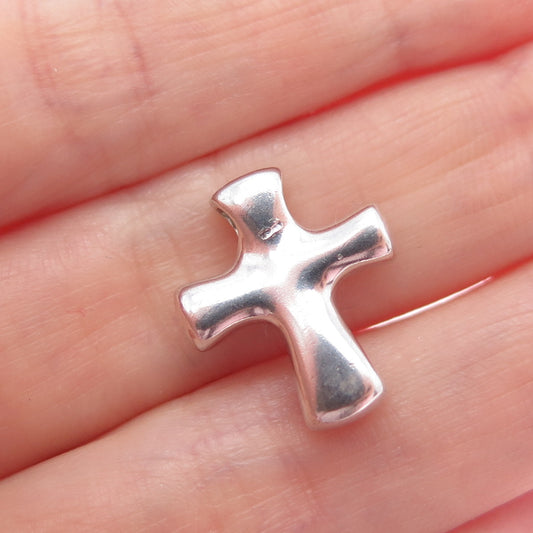 MARRA 925 Sterling Silver Vintage Cross Mini Slide Charm Pendant