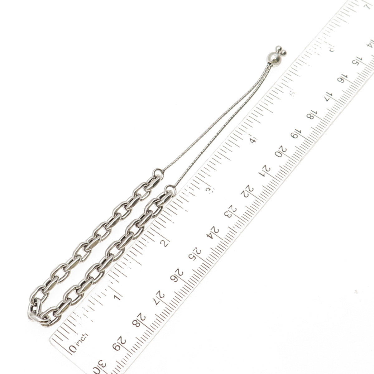 Milor 925 Sterling Silver Italy Cable Link Adjustable Bolo Bracelet 7-10"