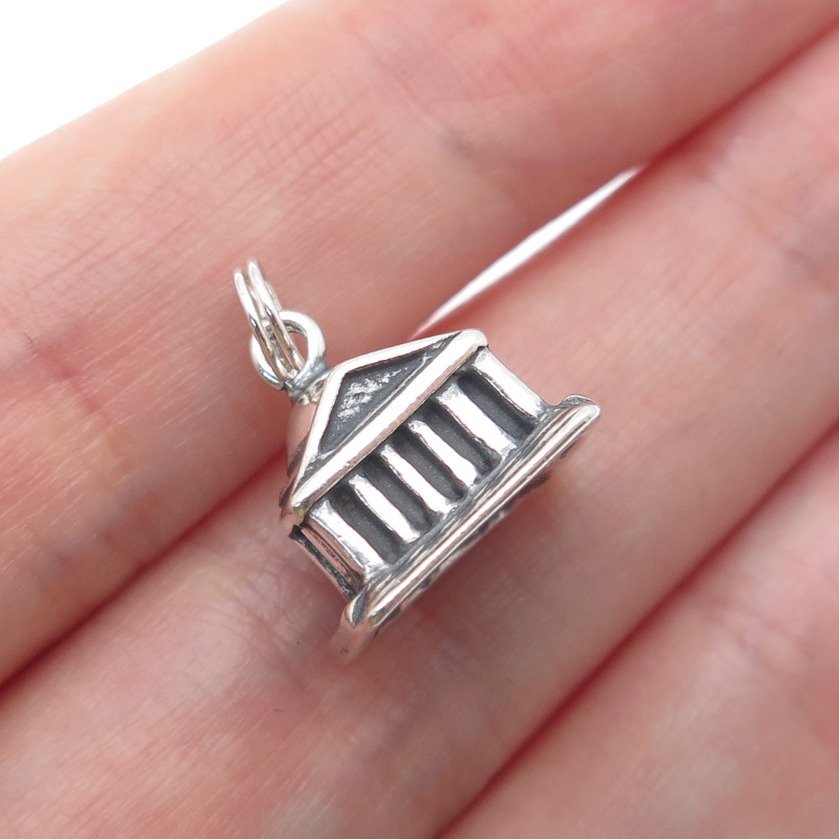 SHUBE Sterling Silver Vintage Thomas Jefferson Memorial Mini 3D Charm Pendant
