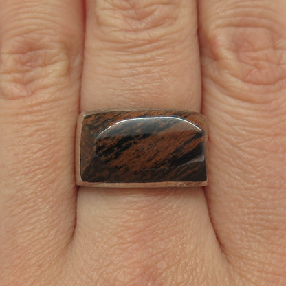 925 Sterling Silver Vintage Real Jasper Ring Size 8.5