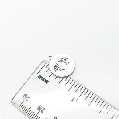 925 Sterling Silver USA Two In Town Spider Charm Pendant