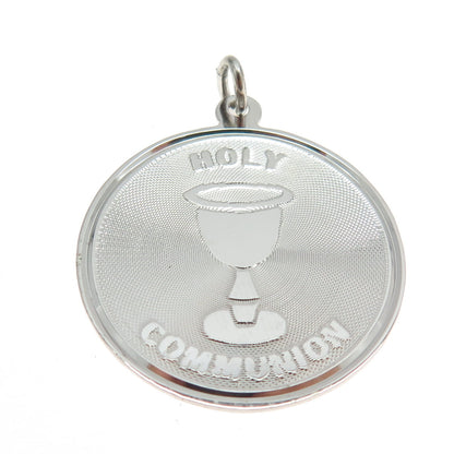 COLEMAN CO. 925 Sterling Silver Vintage Holy Communion Religious Round Pendant