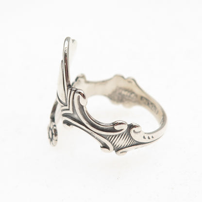 Avon 925 Sterling Silver Vintage 1975 Treasured Heart Adjustable Ring Size 8.5