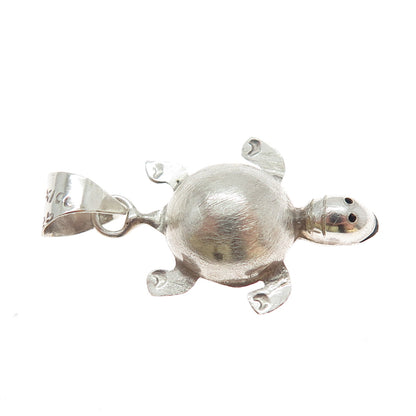 925 Sterling Silver Vintage Mexico Turtle 3D Charm Pendant