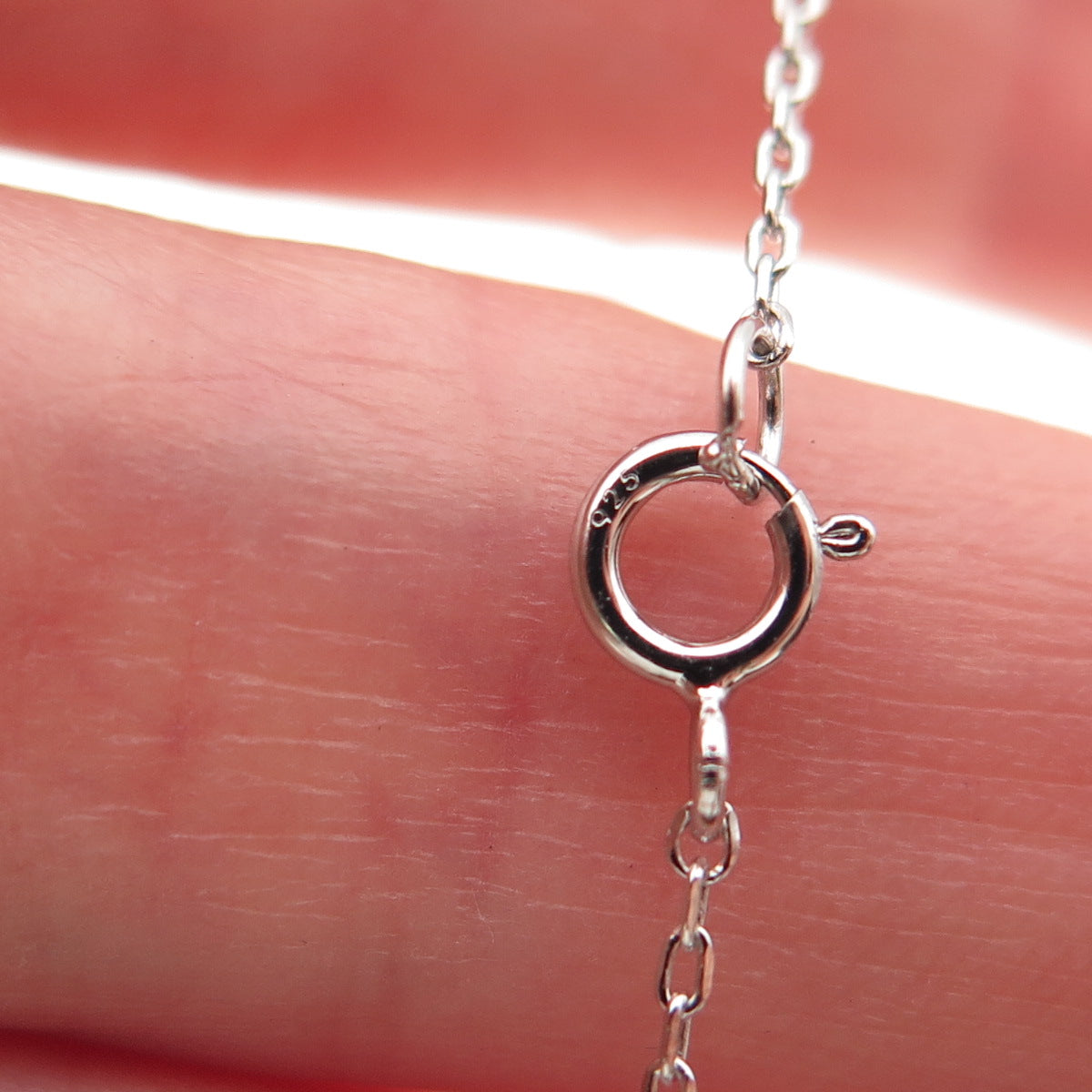 925 Sterling Silver Round-Cut C Z #Single Cable Chain Necklace 16-18"