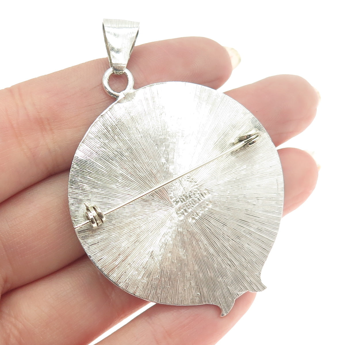 925 Sterling Silver Vintage Mexico Aztec Goddess Tribal Pin Brooch / Pendant