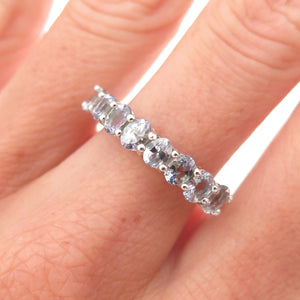 Chuck Clemency 925 Sterling Silver Real Oval-Cut Tanzanite Ring Size 8