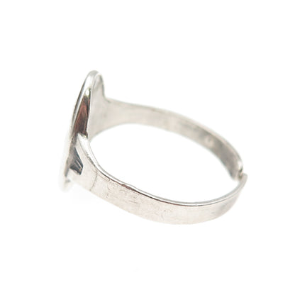 ROBBINS & CO. 925 Sterling Vintage Brownie Girl Scout Adjustable Ring Size 7.75