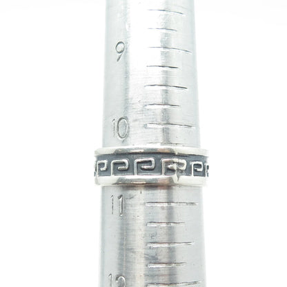925 Sterling Silver Vintage Greek Maze Band Ring Size 10.75