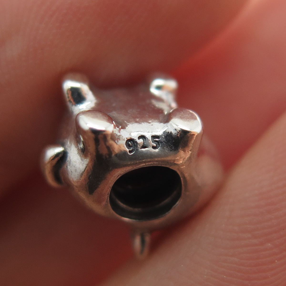 PANDORA 925 Sterling Silver Pig Slide Bead Charm
