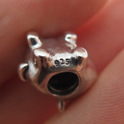 PANDORA 925 Sterling Silver Pig Slide Bead Charm