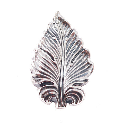 JEWELART 925 Sterling Silver Vintage Floral Leaf Oxidized Pin Brooch