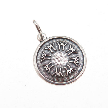 925 Sterling Silver Vintage 1967 Expo Friendship Oxidized Charm Pendant