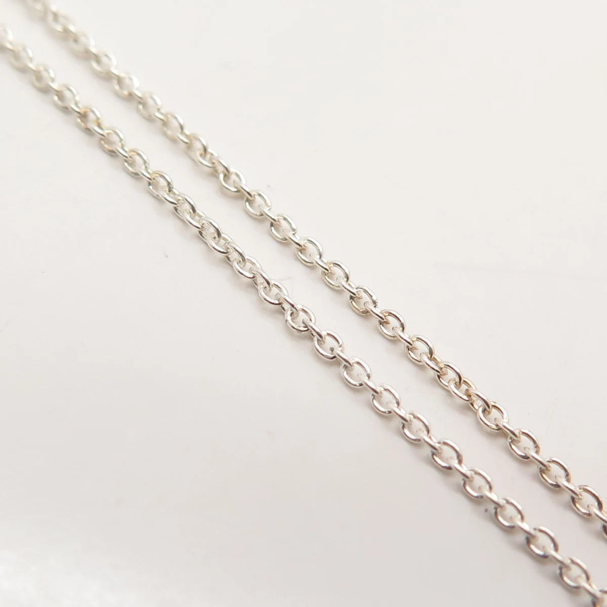925 Sterling Silver Vintage Italy Abstract Pendant Rolo Chain Necklace 16"