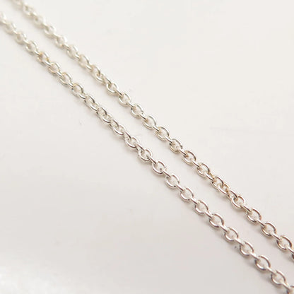 925 Sterling Silver Vintage Italy Abstract Pendant Rolo Chain Necklace 16"