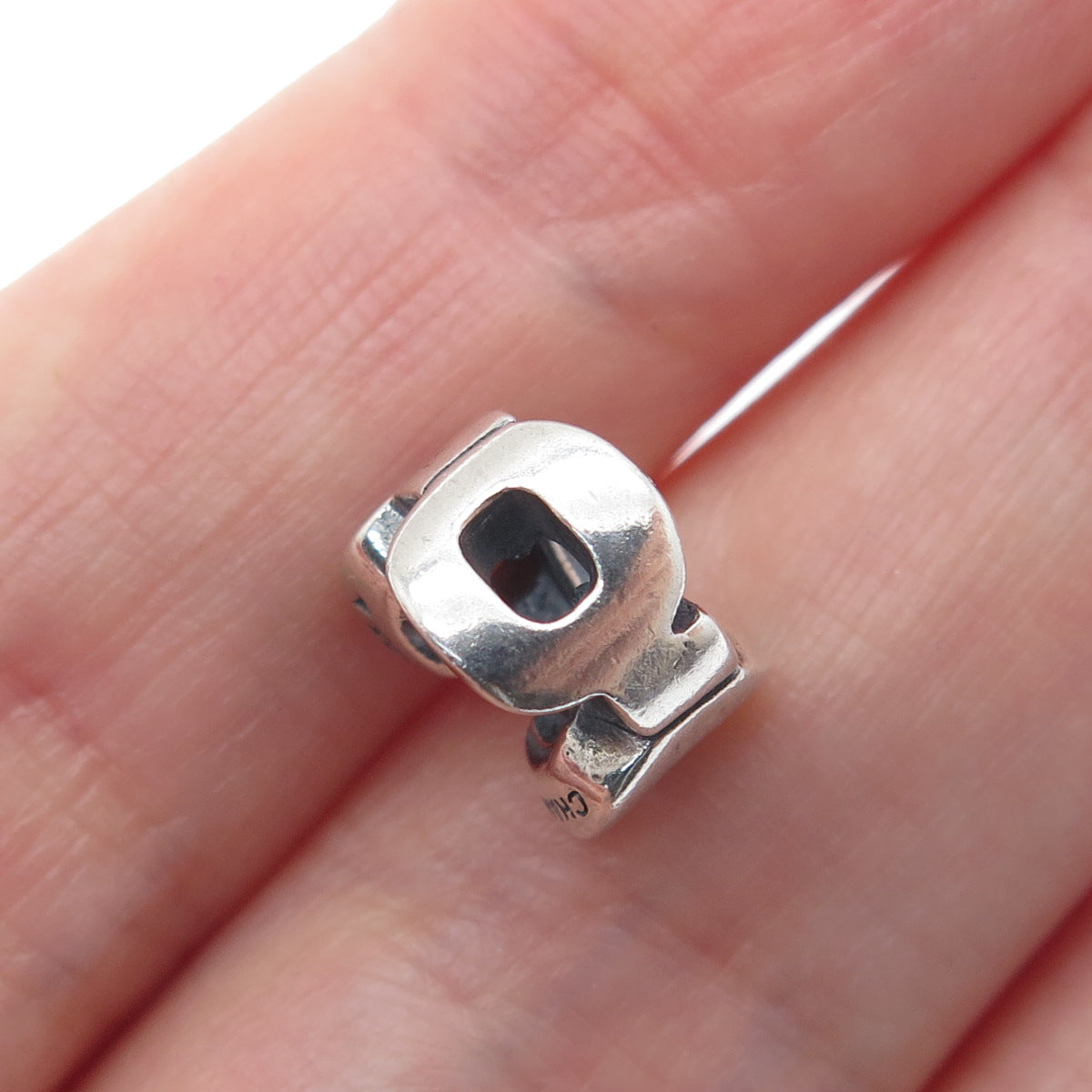 CHAMILIA 925 Sterling Silver Letter Q Initial Bead Charm