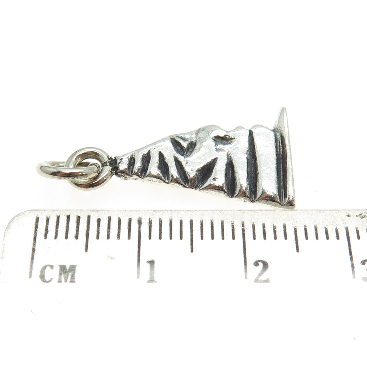 925 Sterling Silver Vintage Face Mountain Oxidized Charm Pendant