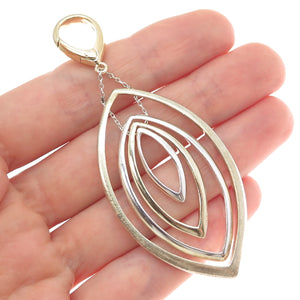 CAROLEE 925 Sterling Silver Gold Plated Vintage Modernist Petal Pendant