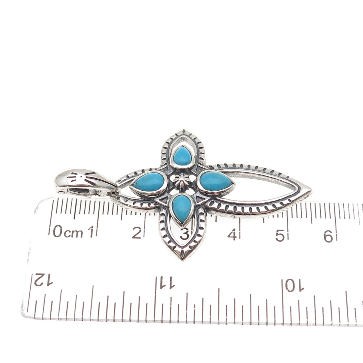 Carolyn Pollack American West Old Pawn Sterling Vintage Turquoise Cross Pendant
