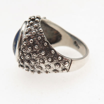 Chateau D’Argent 925 Sterling Silver Vintage Real Lapis Modernist Ring Size 5.25
