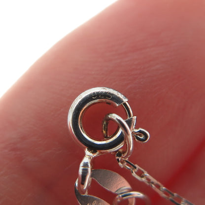 925 Sterling Silver Modernist Spiral Bar Cable Chain Necklace 18"