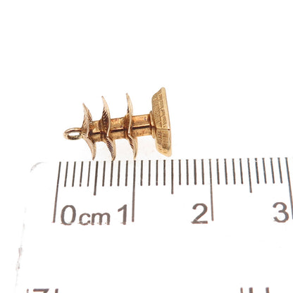 14K Gold Antique Japanese Pagoda 3D Charm Pendant