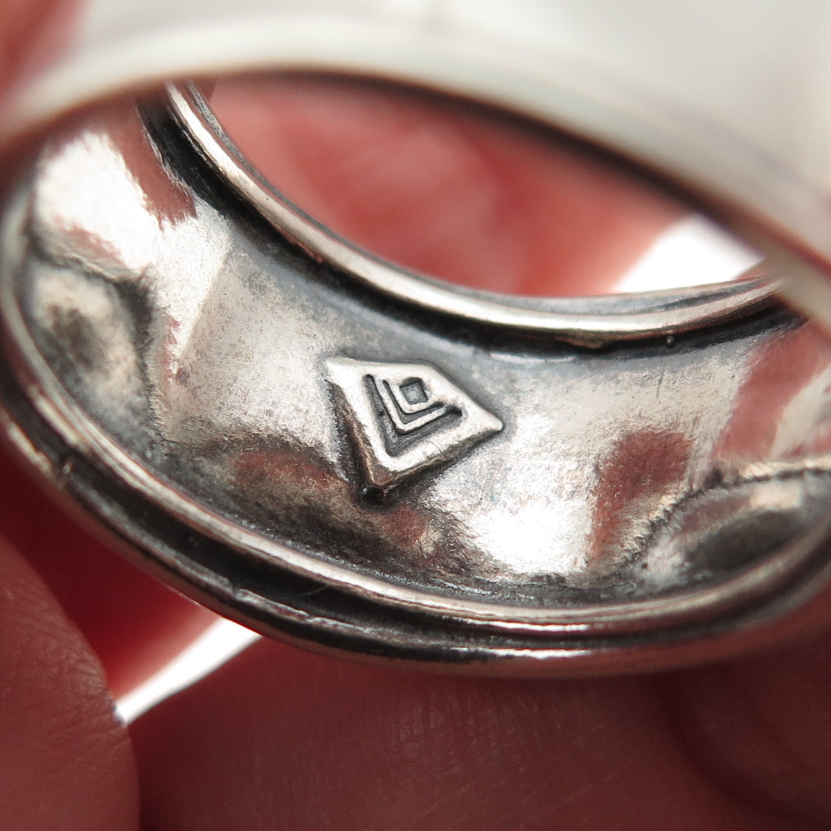 Silpada 925 Sterling Silver Vintage Modernist Oxidized Band Ring Size 11.25