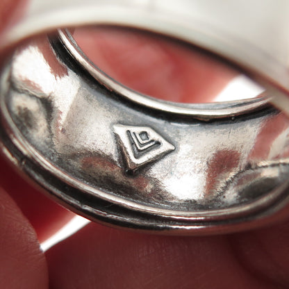 Silpada 925 Sterling Silver Vintage Modernist Oxidized Band Ring Size 11.25