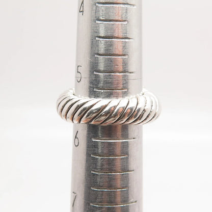 925 Sterling Silver Vintage C Z Twisted Ring Size 5.75