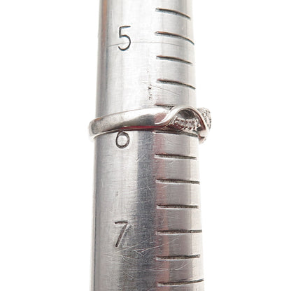 Ross Simons 925 Sterling Silver Real Diamond Accent Infinity Woven Ring Size 6