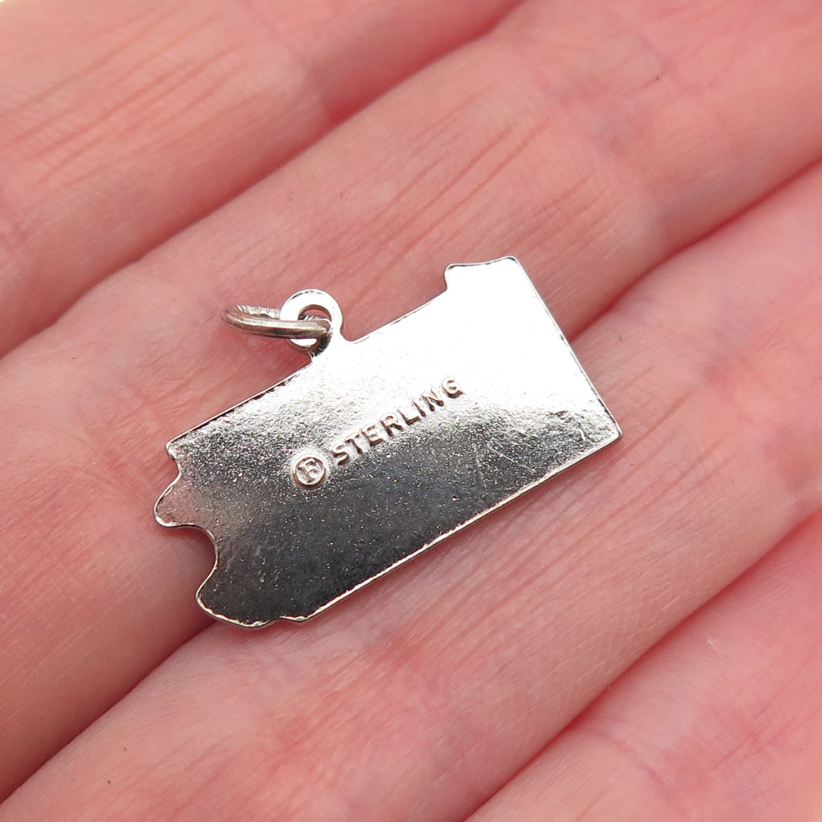 French & Franklin 925 Sterling Silver Vintage Enamel Pennsylvania Mini Pendant