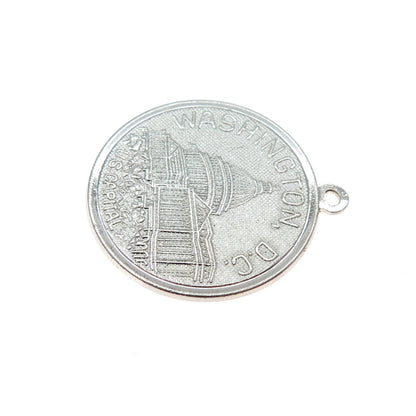 925 Sterling Silver Vintage US Capital Washington DC Charm Pendant