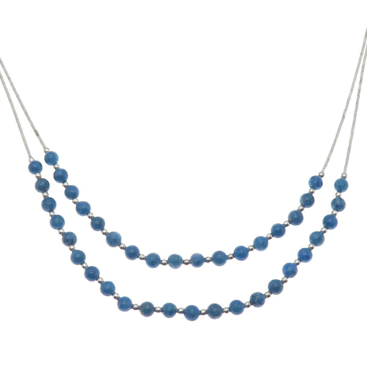 CAROLYN POLLACK Sterling Vintage Southwestern Lapis Gem Oxidized Necklace 22-24"