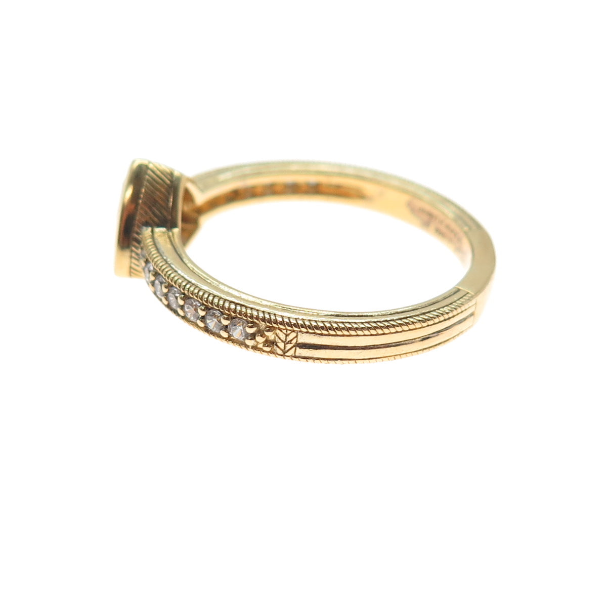 JUDITH RIPKA Sterling Silver Gold Plated Triangle & Round-Cut C Z Ring Size 10