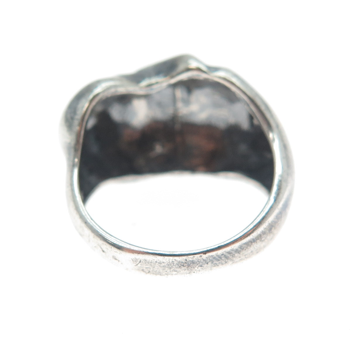925 Sterling Silver Vintage Modernist Dome Oxidized Ring Size 6