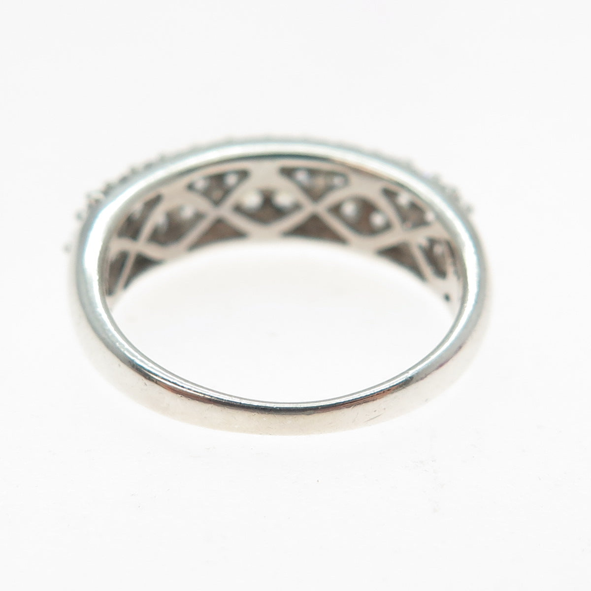 925 Sterling Silver Round-Cut C Z Sparkle Dome Ring Size 7.25