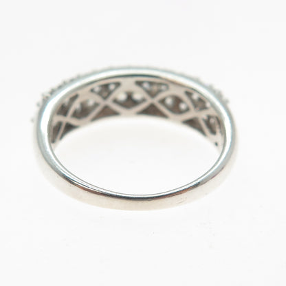 925 Sterling Silver Round-Cut C Z Sparkle Dome Ring Size 7.25