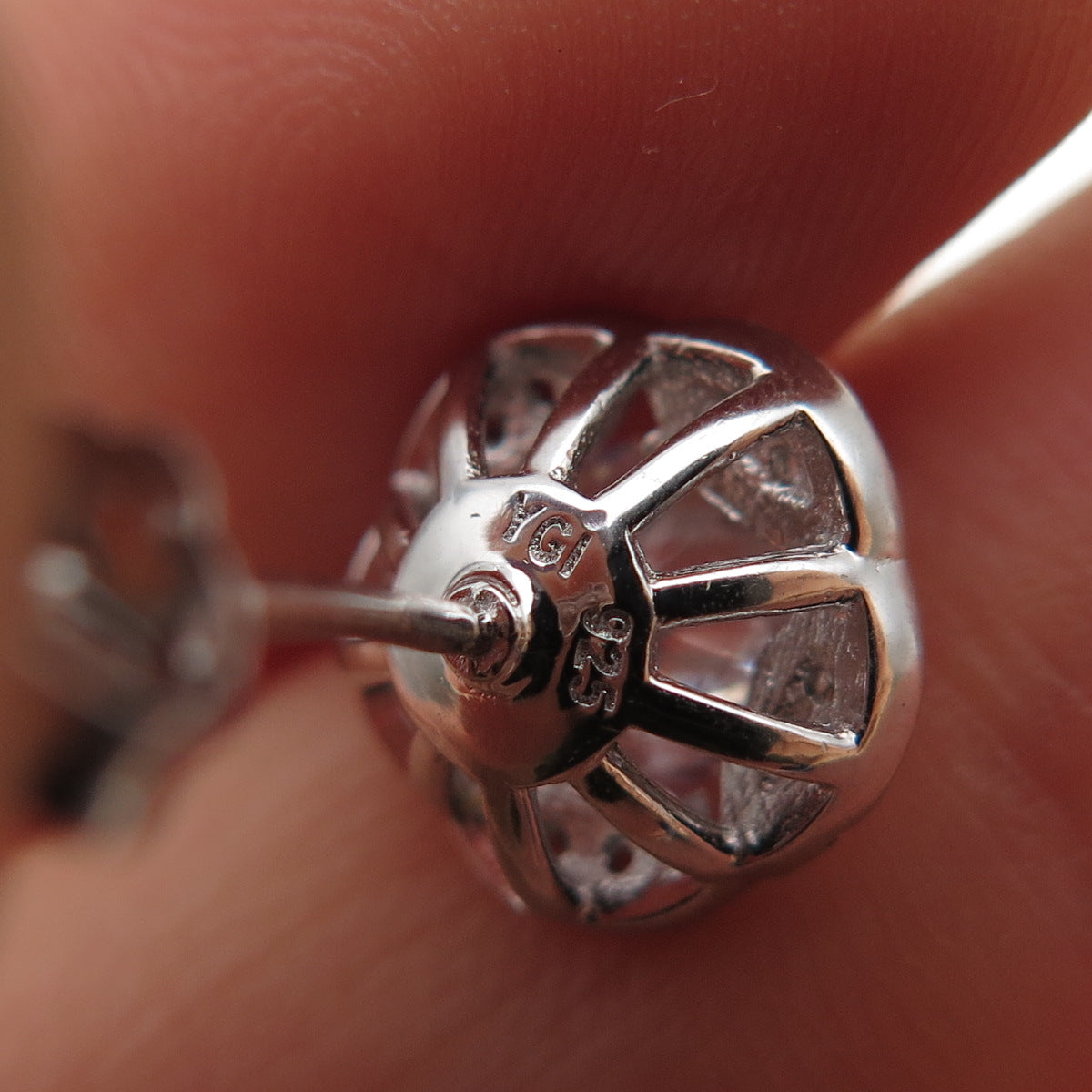 925 Sterling Silver Round-Cut C Z Sparkle Stud Earrings