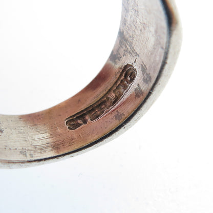 925 Sterling Silver Vintage Modernist Wavy Ring Size 5