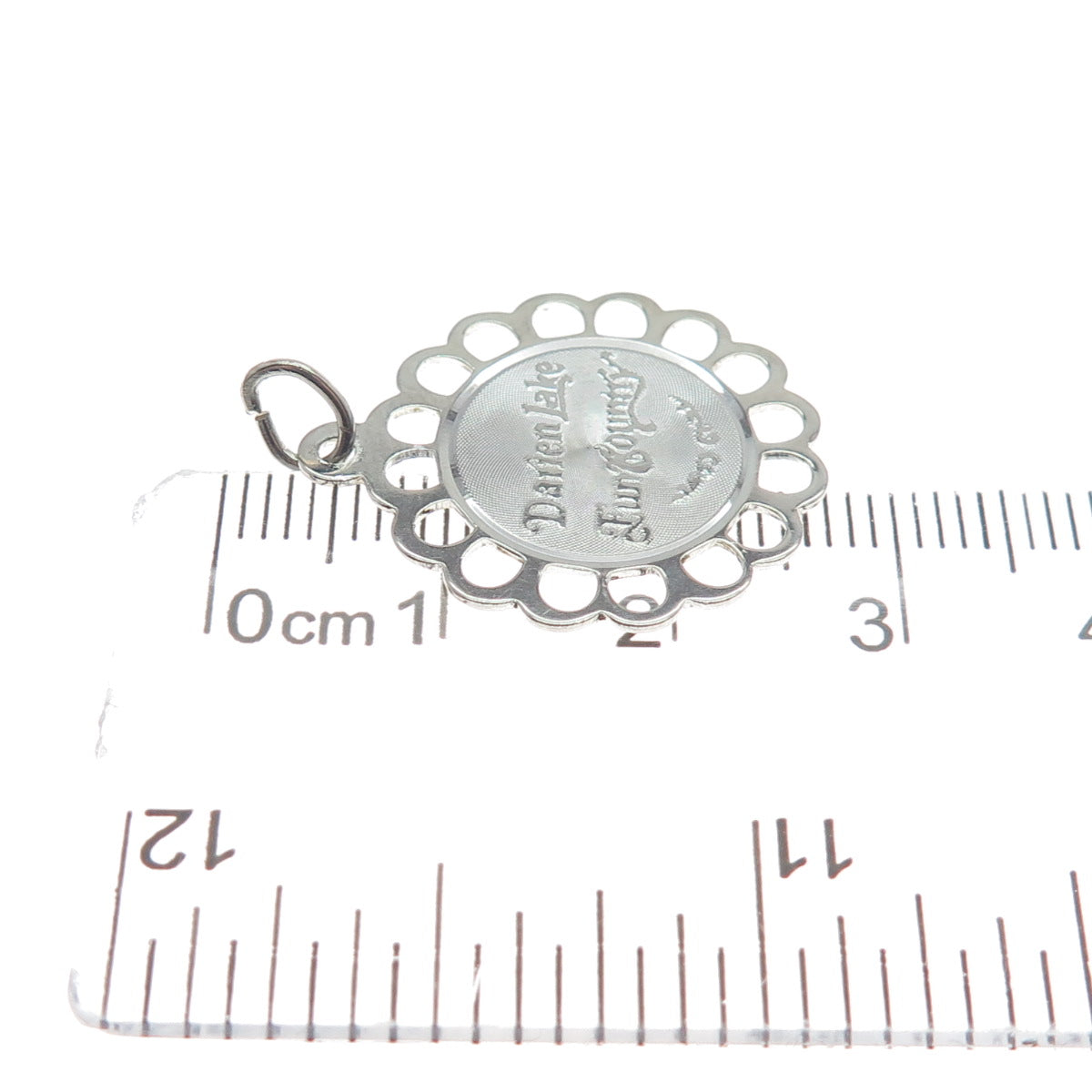 CREA 925 Sterling Silver Vintage Darien Lake Fun Country Flower Charm Pendant