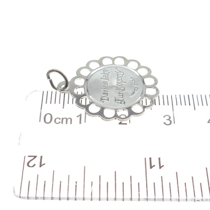 CREA 925 Sterling Silver Vintage Darien Lake Fun Country Flower Charm Pendant