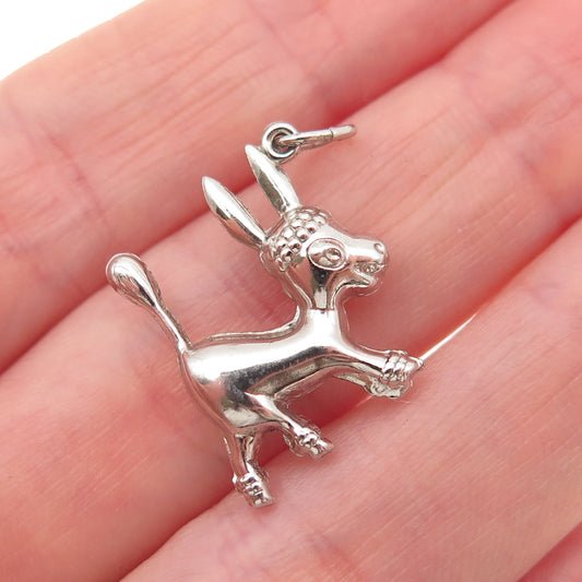 925 Sterling Silver Vintage Germany Donkey 3D Mini Charm Pendant